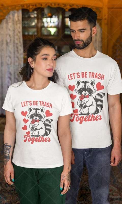 Lets be trash together  - Kids & Adult Valentine Tshirt Sloth (Select Size at Checkout)