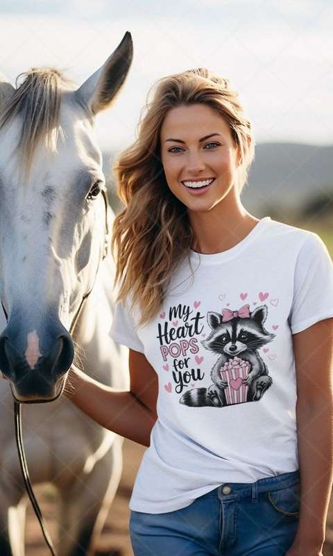 My heart pops for you! - Kids & Adult Valentine Tshirt Sloth (Select Size at Checkout)