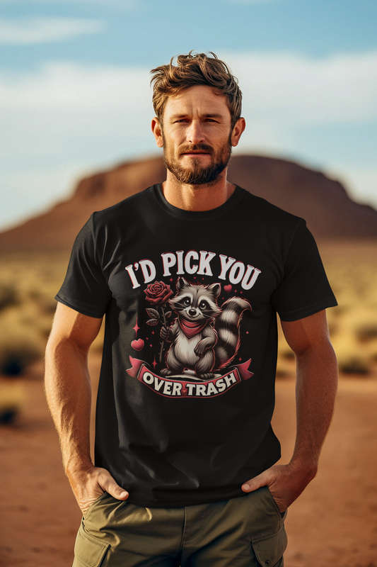 I'd pick you over trash - Kids & Adult Valentine Tshirt Sloth (Select Size at Checkout)