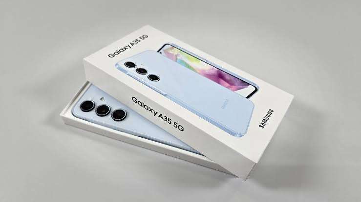 LATE ENTRY NEW Samsung A35 with Cover - Ice Blue Colour