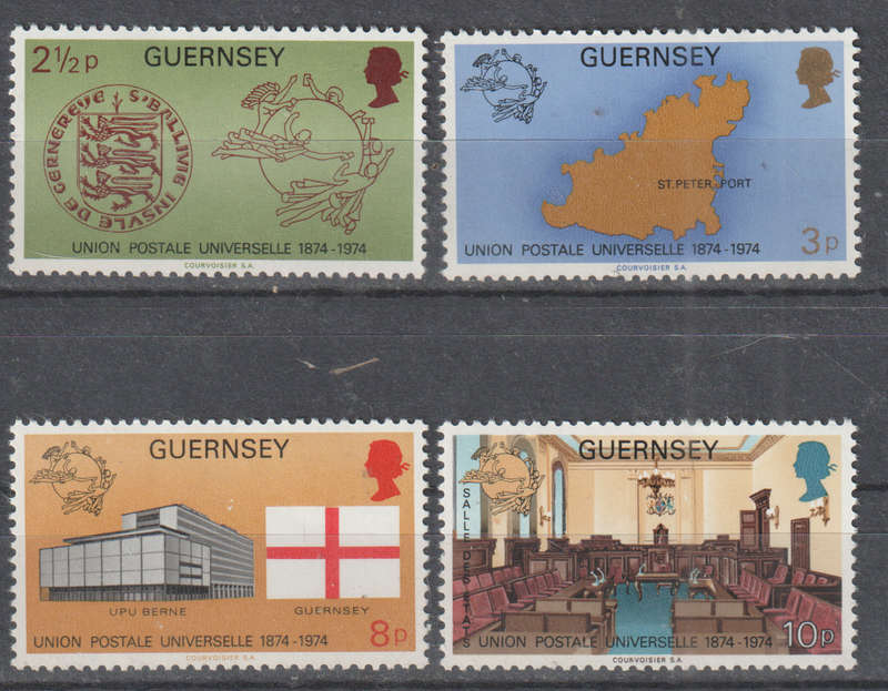 GUERNSEY 1974 The 100th Anniversary of The Universal Postal Union UMM SG 114-7