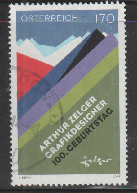AUSTRIA 2014 The 100th Anniversary of the Birth of Arthur Zelger, 1914-2004 UNH ANK 3205