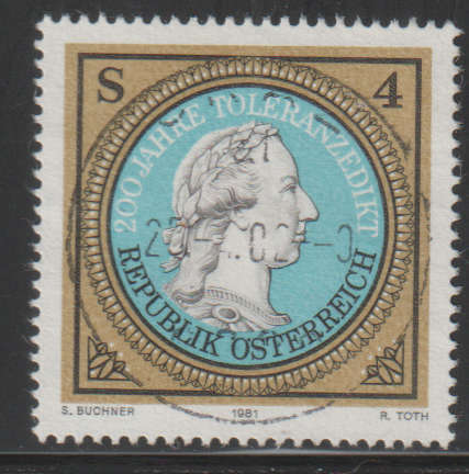 AUSTRIA 1981 The 200th Anniversary of the Edict of Toleration UNH SG 1912