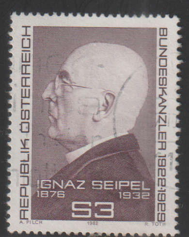 AUSTRIA 1982 The 50th Anniversary of the Death of Ignaz Seipel UNH SG 1938