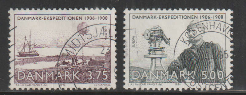 DENMARK 1994 EUROPA Stamps - Great Discoveries - Danmark Expedition 1906-1908 ULH SG 1024/5