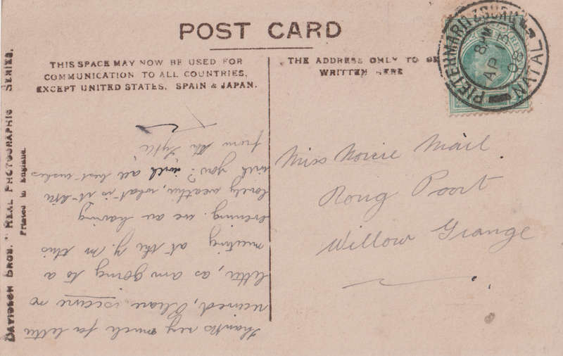 VINTAGE USED POST CARD NATAL 1908