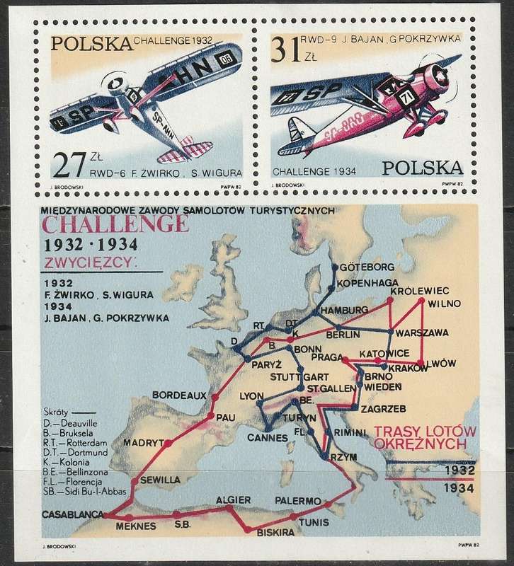 POLAND 1982 The 50th Anniversary of the First Participation of Poland in the Challenge UMM SG MS2810