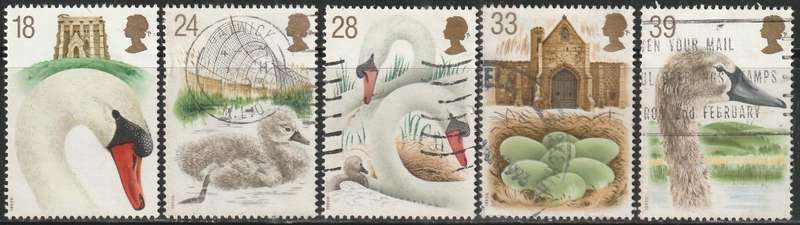 GB 1993 Swans - The 600th Anniversary of Abbotsbury Swannery ULH SG 1639-43