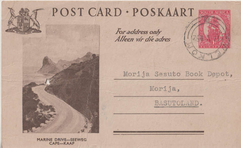 UNION PRE PAID POST CARD MARINE DRIVE CAPE