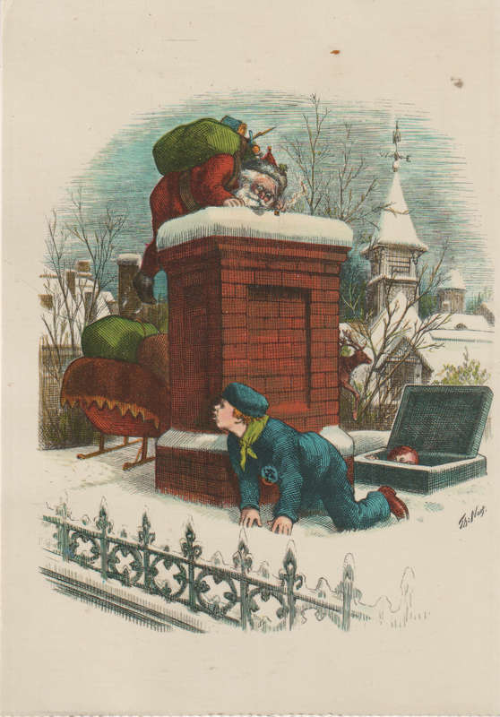 MINT CHRITMAS POSTCARD ILLUSTRATED BY THOMAS NAST