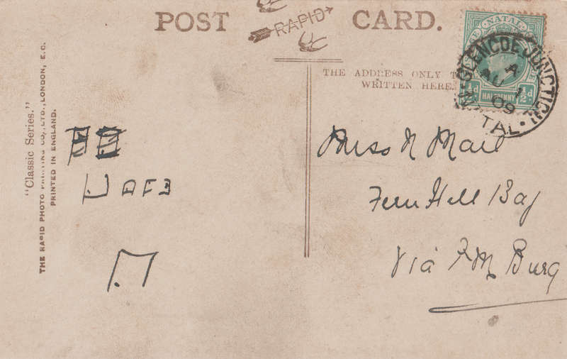 VINTAGE USED POST CARD NATAL 1909