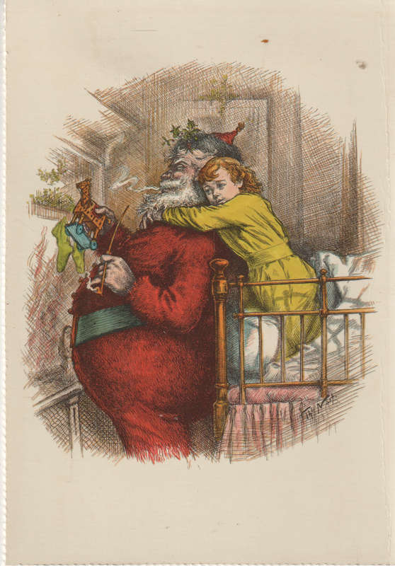 MINT CHRITMAS POSTCARD ILLUSTRATED BY THOMAS NAST