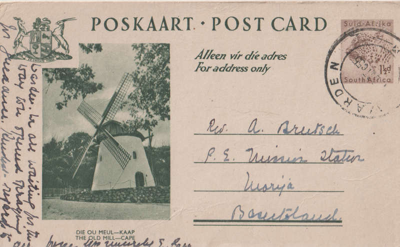 UNION PRE PAID POST CARD THE OLD MILL  CAPE