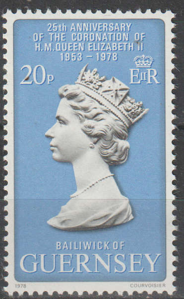 GUERNSEY  1978 The 25th Anniversary of the Coronation of H.M. Queen Elizabeth II UMM SG 167