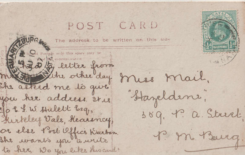 VINTAGE USED POST CARD NATAL 1907