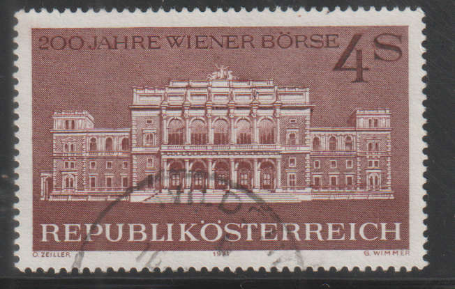 AUSTRIA 1971 The 200th Anniversary of the Vienna Stock Exchange UNH SG 1617
