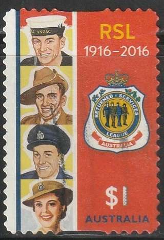 AUSTRALIA 2016 The 100th Anniversary of the RSL - The Returned & Services League of AustULH  SG 4581