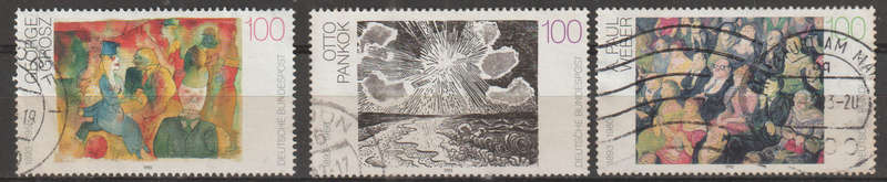 GERMANY 1993 The 100th Anniversary of the Birth of A. Paul Weber, Otto Pankok and GeorgULH SG 2507-9