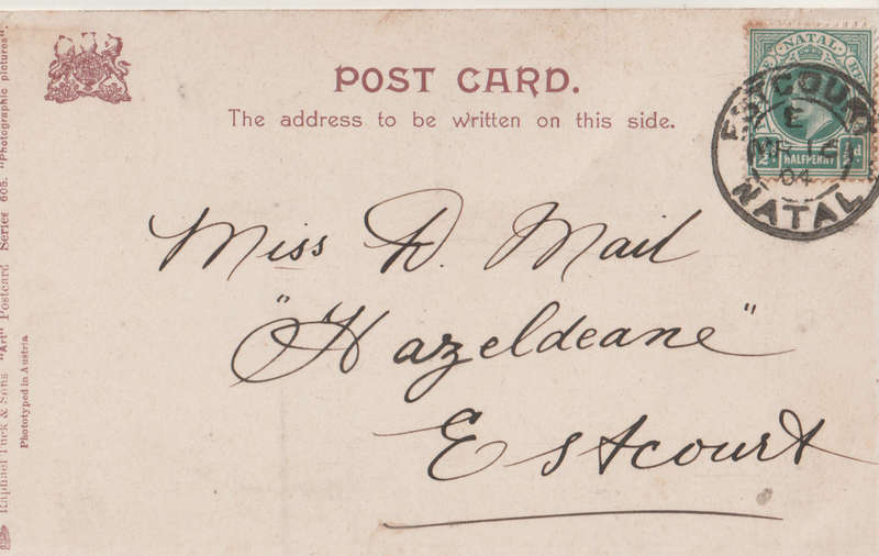 VINTAGE USED POST CARD NATAL 1904