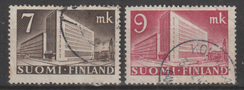 FINLAND 1942 Central Post Office in Helsinki ULH SG M396/7