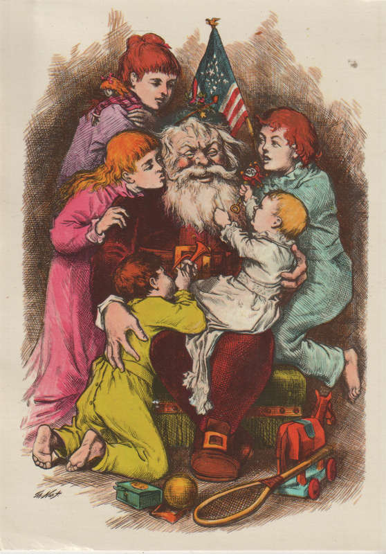 MINT CHRITMAS POSTCARD ILLUSTRATED BY THOMAS NAST