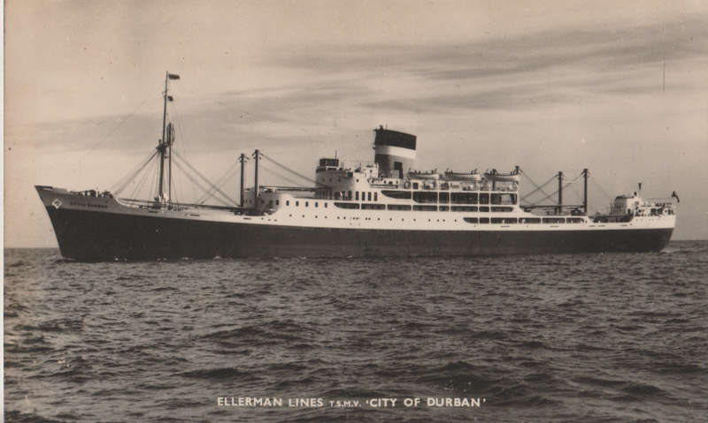 SHIPS OF THE WORLD POST CARDS SS CITY OF DURBAN