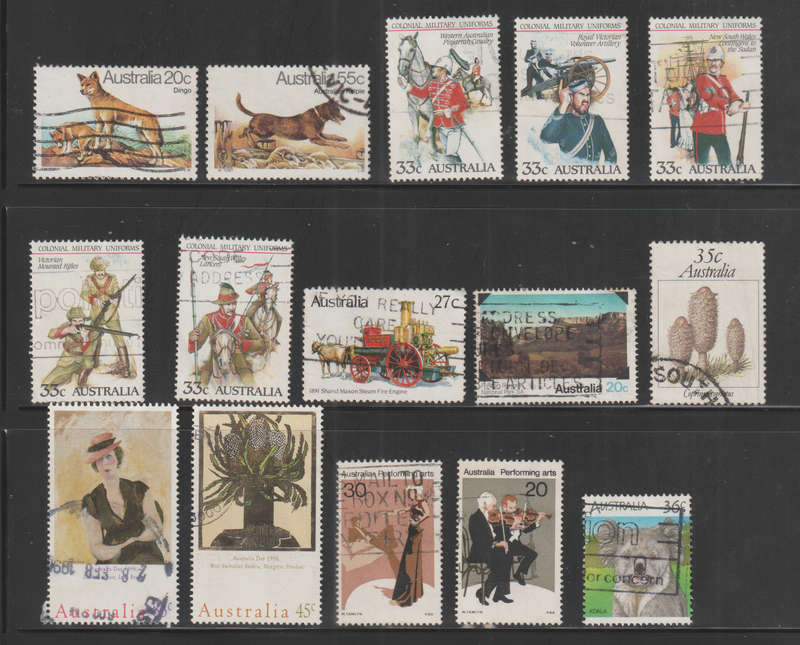 AUSTRALIA SELECTION BID PER STAMP TO TAKE ALL CARD EXCLUDED