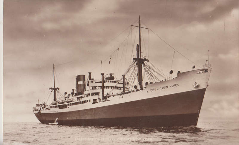 MINT REAL PHOTO POST CARD ELLERMAN LINES SS CITY OF NEW YORK