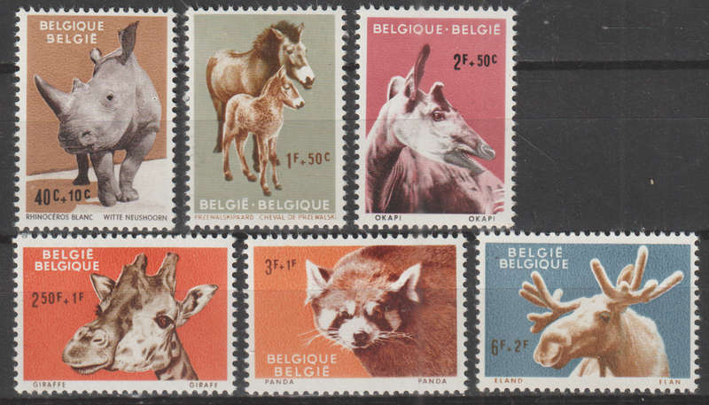 BELGIUM 1961 Animals from Antwerp zoo MM SG 1778-83