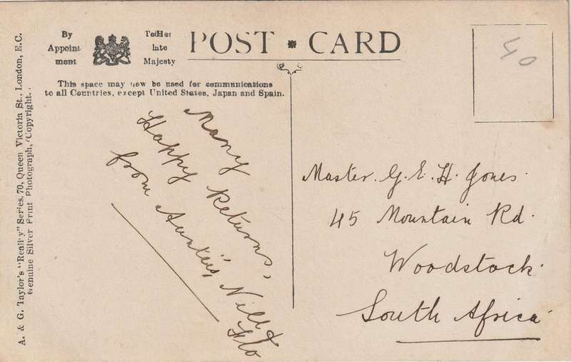 USED A AND G TAYLORS REALITY SERIES POST CARD