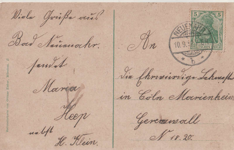 EARLY USED POST CARD GERMAN EMPIRE