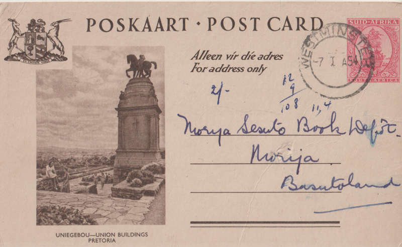 UNION PRE PAID POSTCARD UNION BUILDINGS