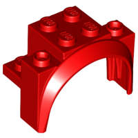 LEGO USED Vehicle, Mudguard 4 x 2 1/2 x 2 1/3 with Arch Round RED