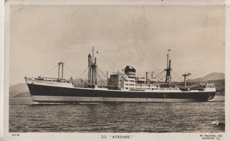 SHIPS OF THE WORLD POST CARDS SS AYRSHIRE