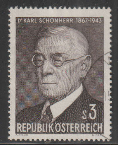 AUSTRIA 1967 The 100th Anniversary of the Birth of Dr. Karl Schönherr UNH SG 1495