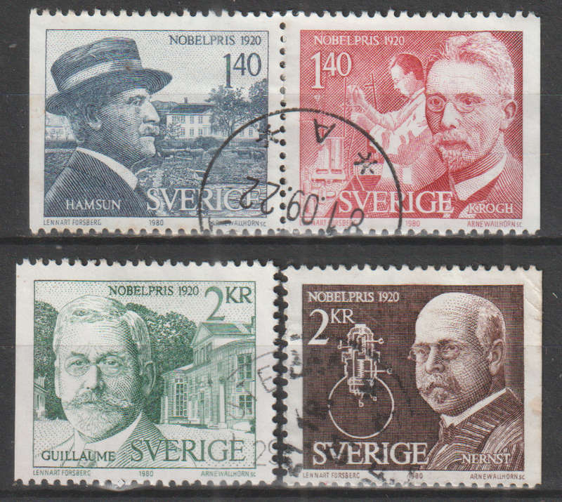 SWEDEN 1980 Nobel Prizewinners 1920 ULH SG 1056-9