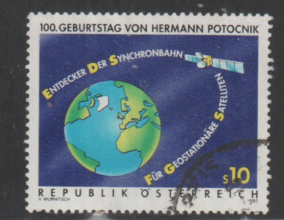 AUSTRIA 1992 The 100th Anniversary of the Birth of Space Pioneer Hermann Potocnik UNH SG 2314
