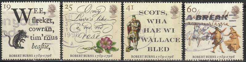 GB 1996 The 200th Anniversary of the Death of Robert Burns ULH SG 1901-4