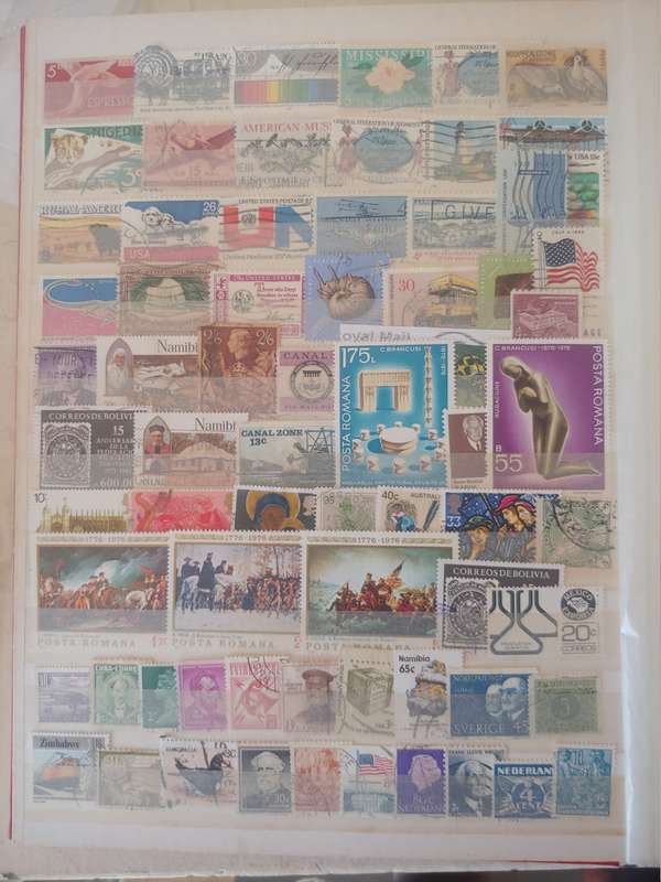 A4 USED LIGHTHOUSE ALBUM LOADED WITH MIXED WORLD STAMPS 16/32 PAGES NOT ALL SHOWN