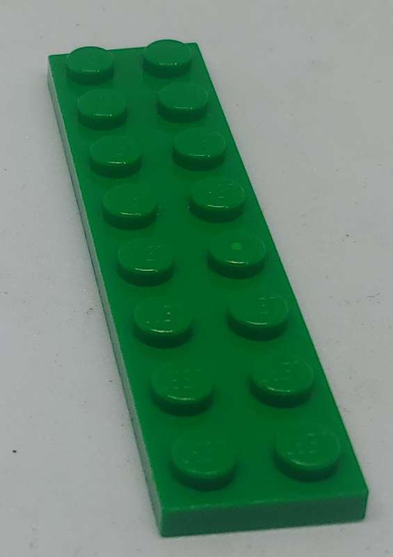 ORIGINAL LEGO (U) 2X8 PLATE GREEN