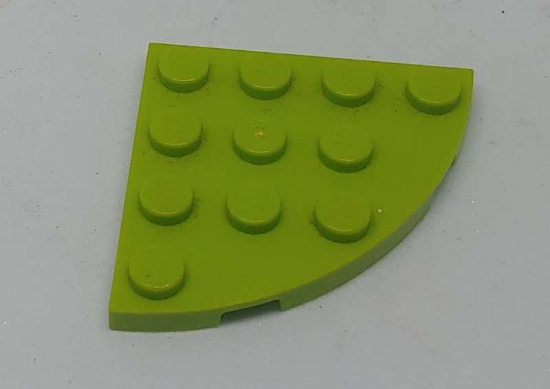 Lego (U) ~ Plate Round Corner 4 x 4 ~ [Lime]