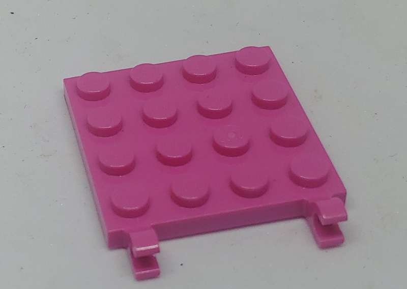 Lego (U) ~ Plate WITH CLIPS 4 x 4 ~ [PINK[]