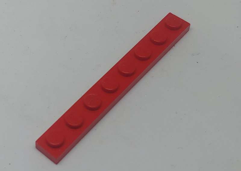Lego (U) ~ Plate 1 x 8 ~ [Red]