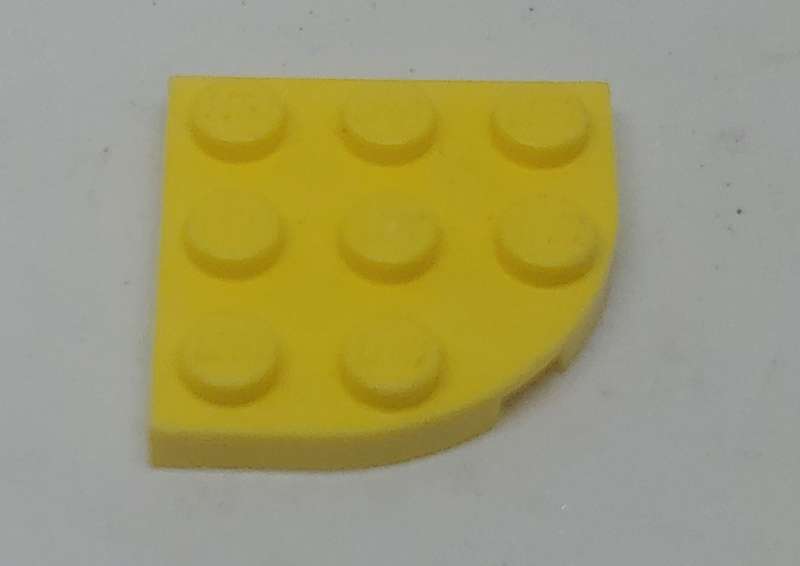 Lego (U) ~ Plate Round Corner 3 x 3 ~ [PALE Yellow]