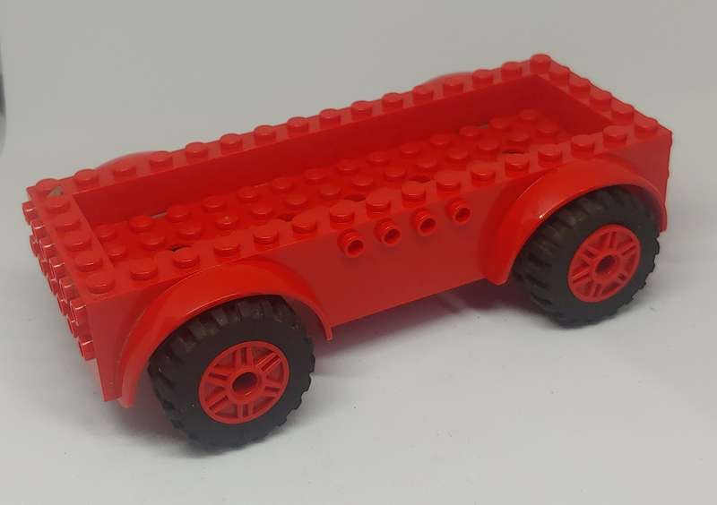 ORIGINAL LEGO VEHICLE BASE 6X16X3 WITH WHEEL ATACHED