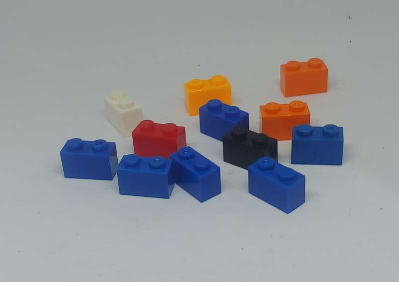 LEGO COMPATABLE BLOCKS 12 1X2 BASIC BLOCKS