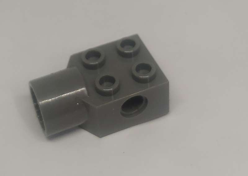 ORIGINAL NINJAGO LEGO Technic Brick Modified 2 x 2 with Pin Hole and Rotation Joint Socket GRAY