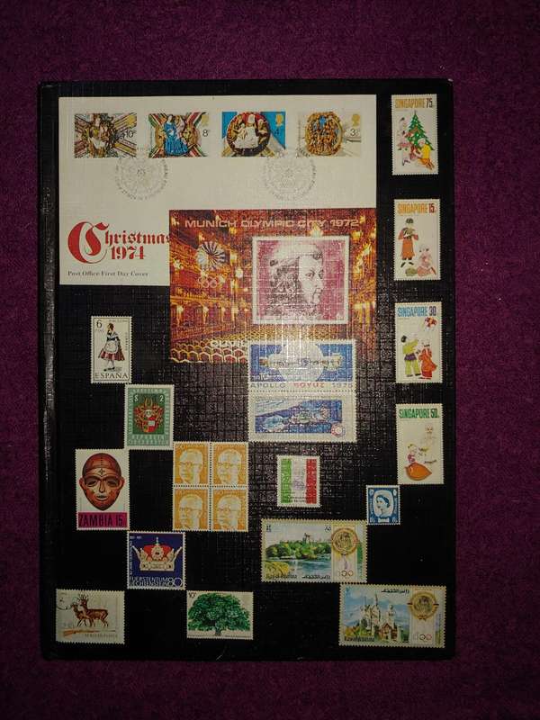 A5 STOCKBOOK LOADED WITH STAMPS AS PER IMAGES 4/8 PAGES