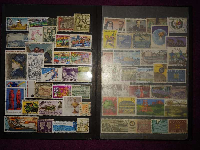 A5 STOCKBOOK LOADED WITH STAMPS AS PER IMAGES 4/8 PAGES