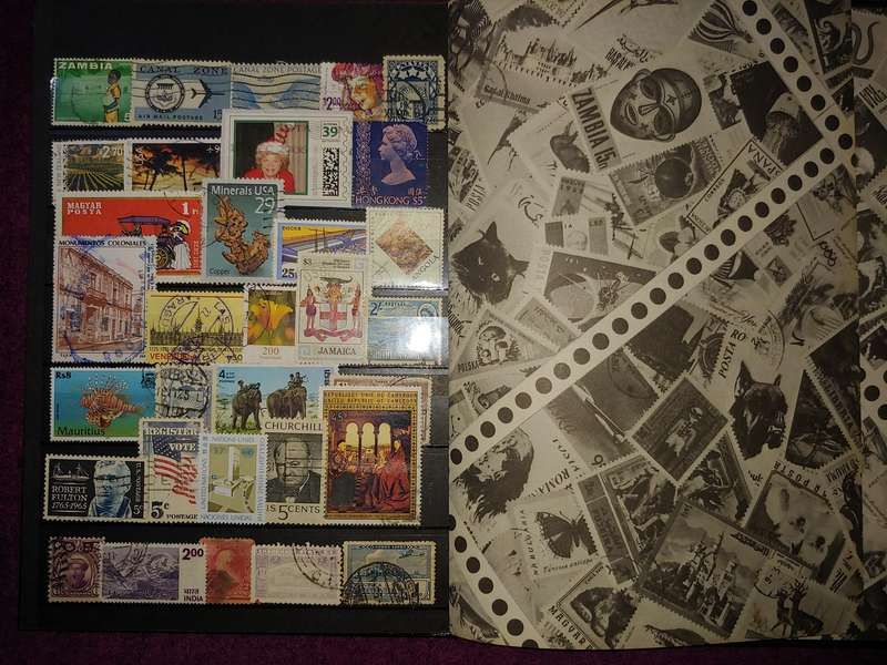 A5 STOCKBOOK LOADED WITH STAMPS AS PER IMAGES 4/8 PAGES